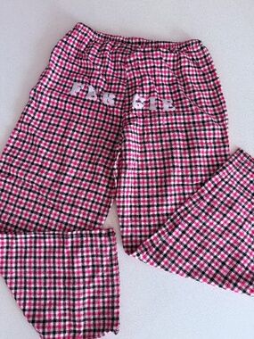 Fergie Bum Pink Plaid Lounge Pajama Pants Size M Drawstring Sleepwear Y2K